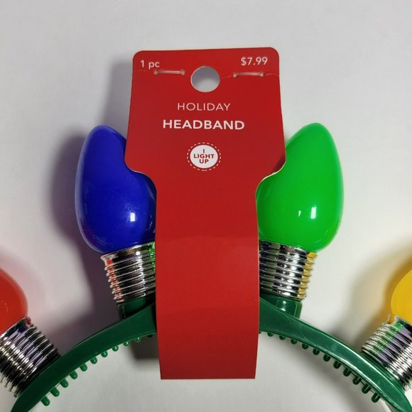 Holiday Headband Christmas String Light LED Bulb Colorful Party Outfit Gift - Picture 2 of 4